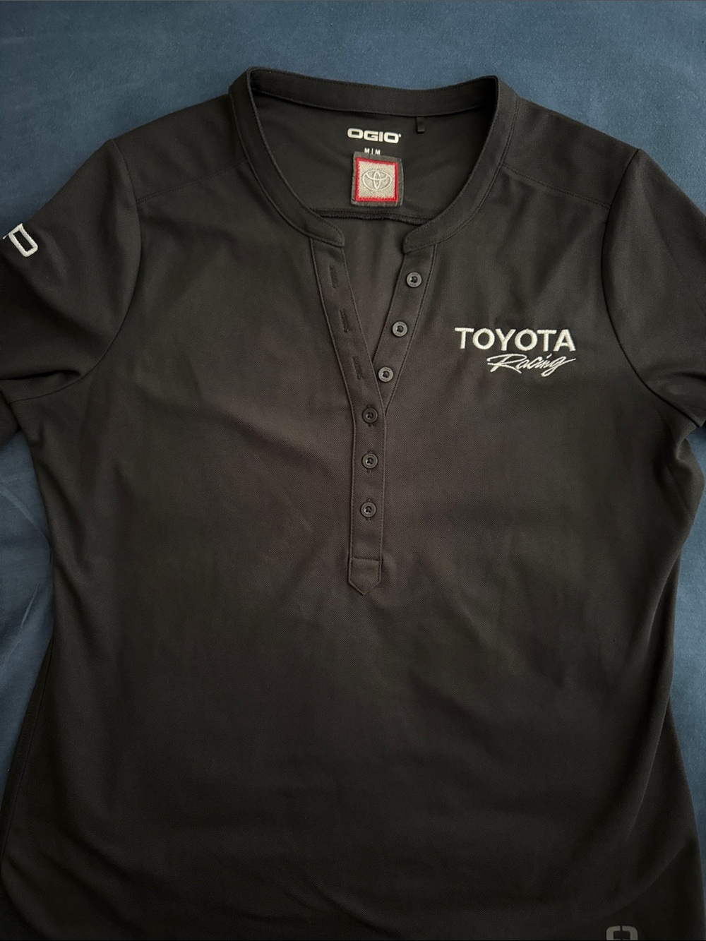 OGIO Black Toyota Racing Button Henley